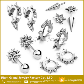 Crampons multiples personnalisés assortiment de piercing Cartilage Tragus Earring Studs